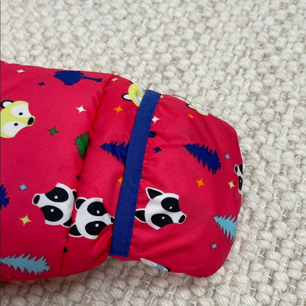 Columbia pink down puffer Snowsuit with Fun animal Print size 6 months - Picture 6 of 12